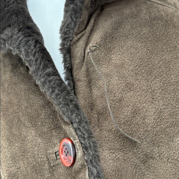 Vintage Guess USA Women’s Suede Faux Fur Jacket Size Large - Picture 11 of 16